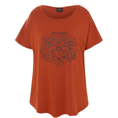 Gozzip Woman Gitte T-shirt with print - MORE COLOURS T-Shirt Terracotta