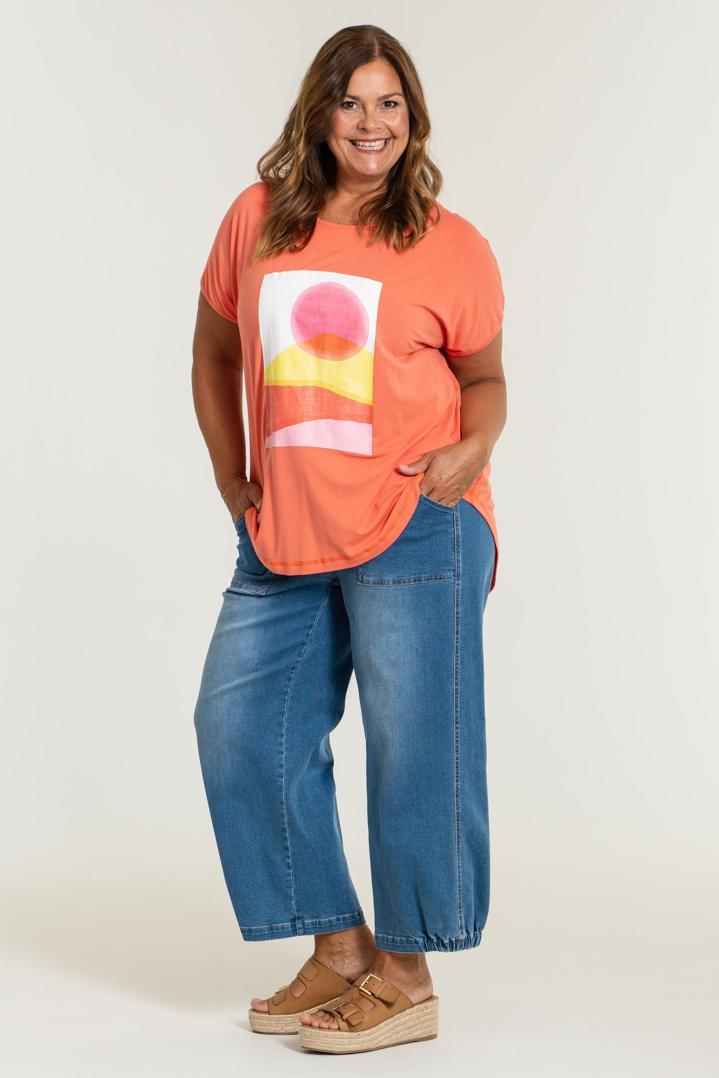 Gozzip Woman Gitte T-shirt with print - MORE COLOURS T-Shirt Coral