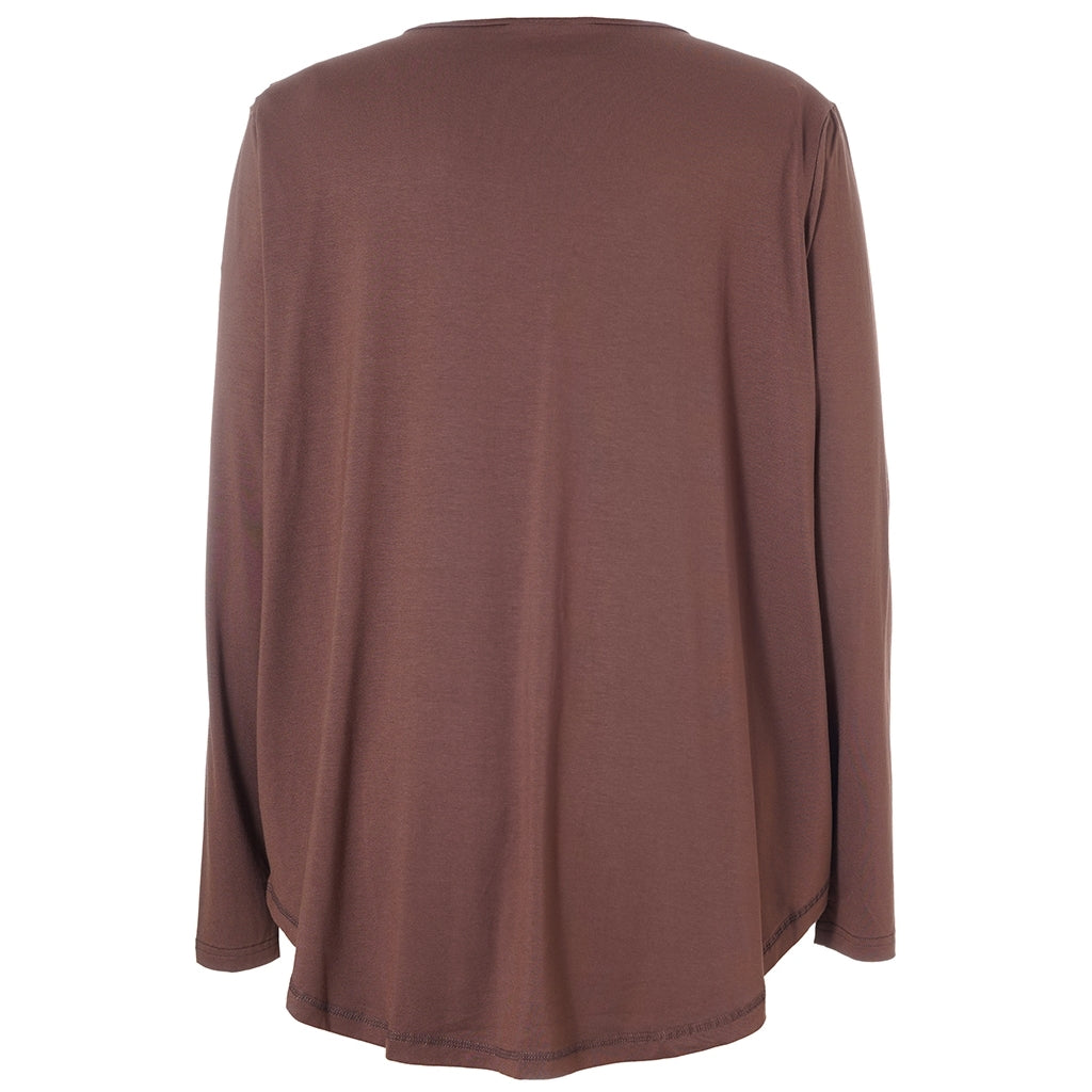 Gozzip Woman Gitte t-shirt with long sleeves T-Shirt Brown