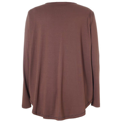 Gozzip Woman Gitte t-shirt with long sleeves T-Shirt Brown