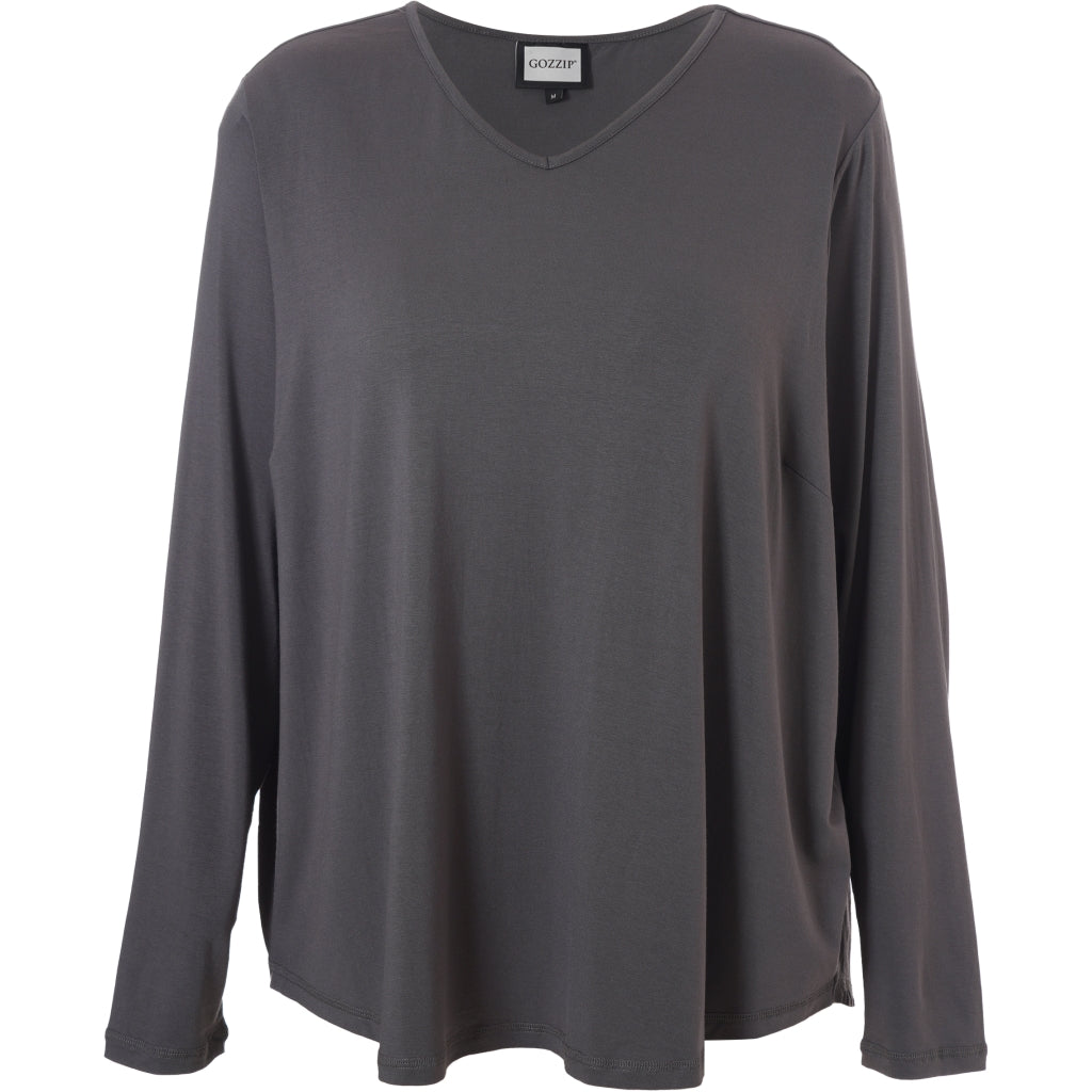 Gozzip Woman Gitte t-shirt with long sleeves T-Shirt Grey