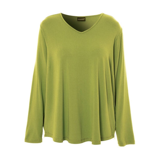 Gozzip Woman Gitte t-shirt with long sleeves T-Shirt Moss