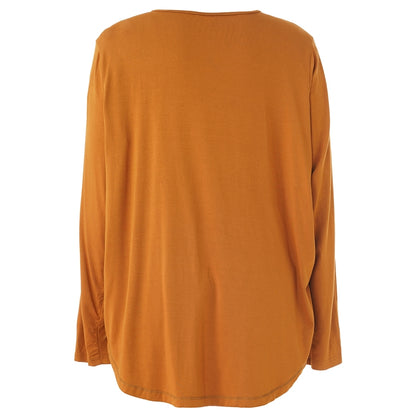 Gozzip Woman Gitte t-shirt with long sleeves T-Shirt Mustard