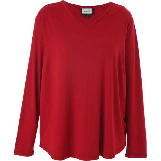 Gozzip Woman Gitte t-shirt with long sleeves T-Shirt Red