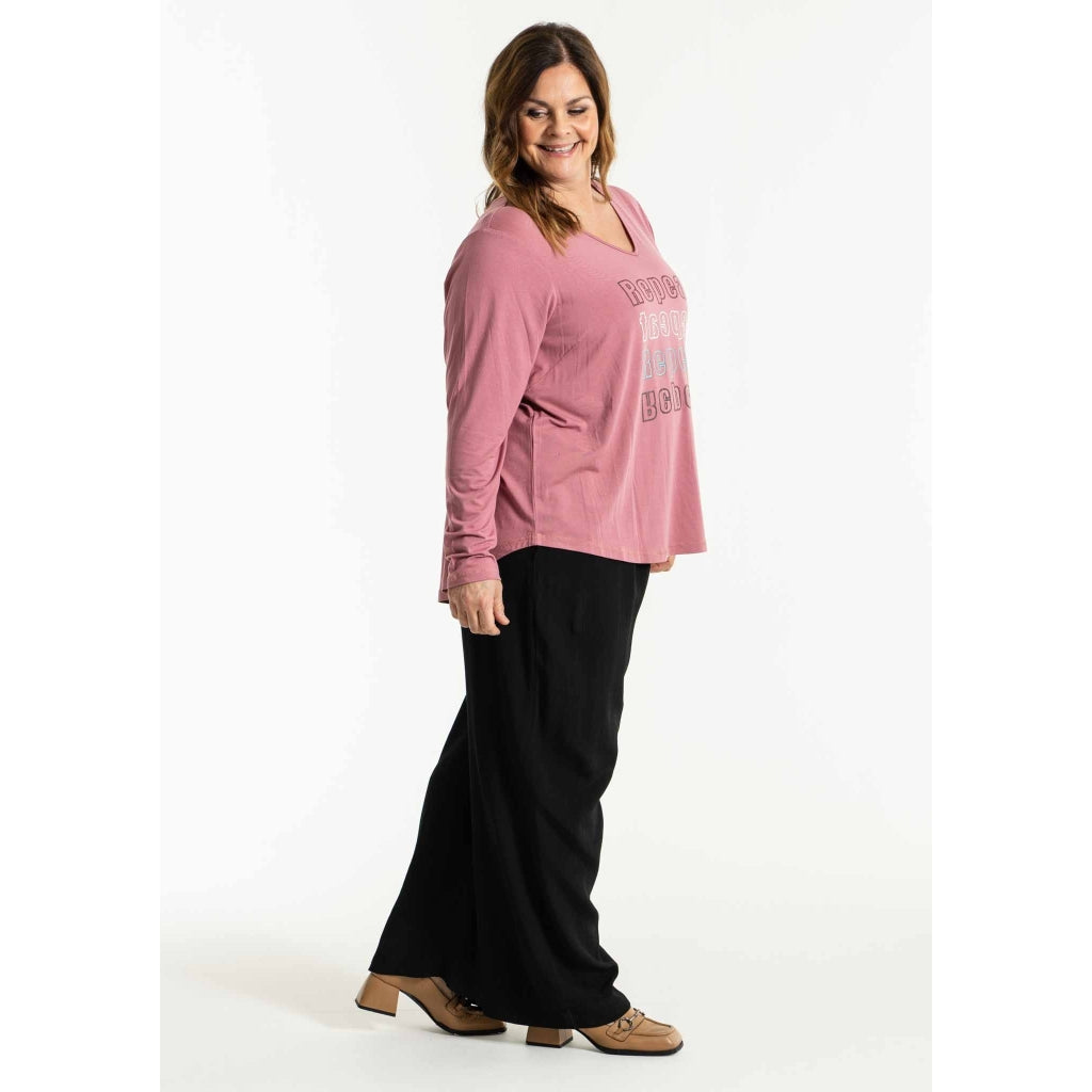 Gozzip Woman Gitte t-shirt with long sleeves with print T-Shirt Winter Rose