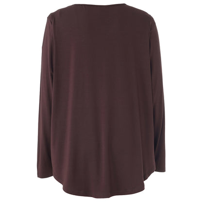 Gozzip Woman Gitte t-shirt with long sleeves with stones T-Shirt Brown