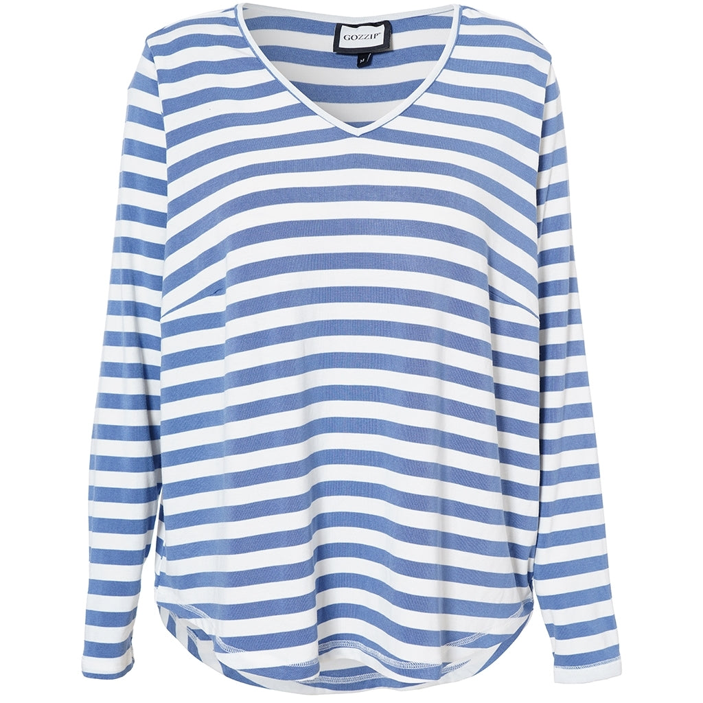 Gozzip Woman Gitte t-shirt with long sleeves with stripe T-Shirt Lake Stripe