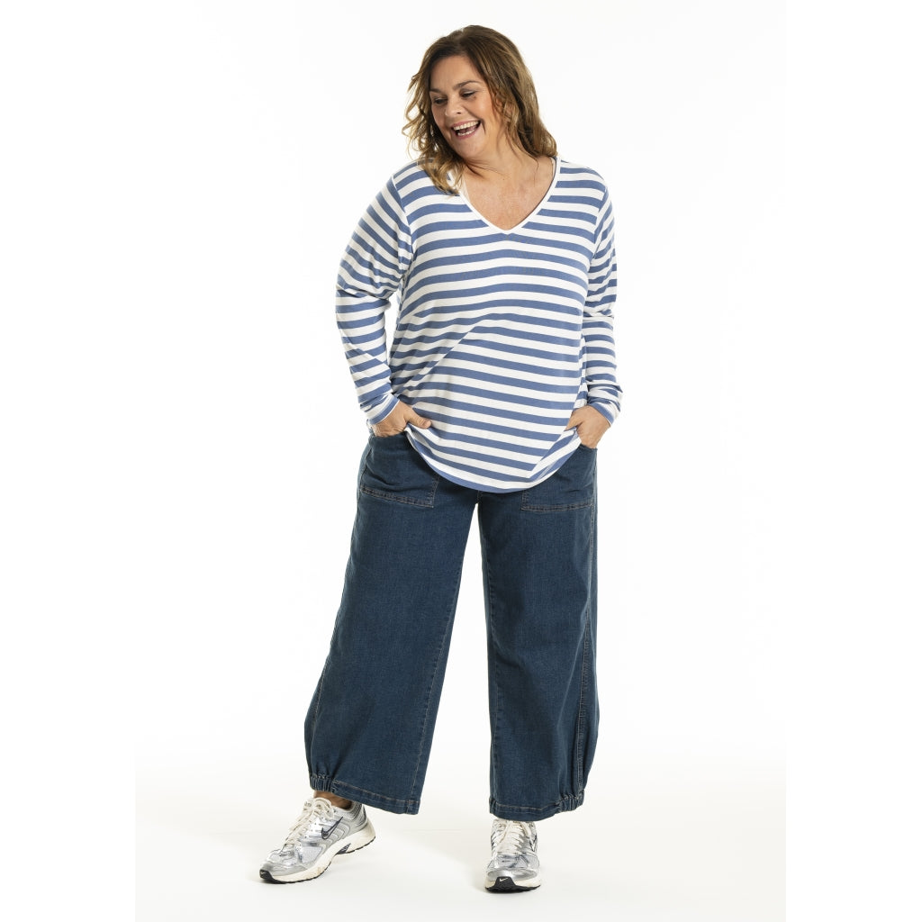 Gozzip Woman Gitte t-shirt with long sleeves with stripe T-Shirt Lake Stripe