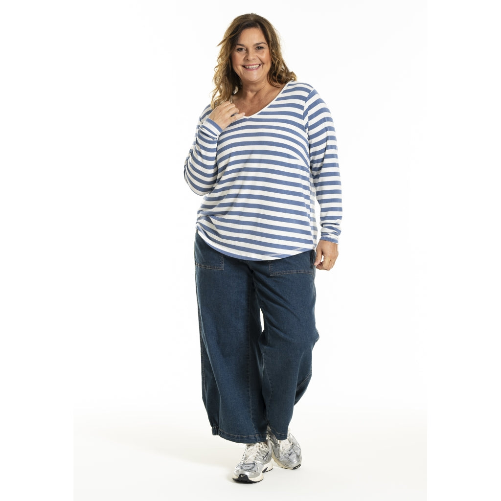 Gozzip Woman Gitte t-shirt with long sleeves with stripe T-Shirt Lake Stripe
