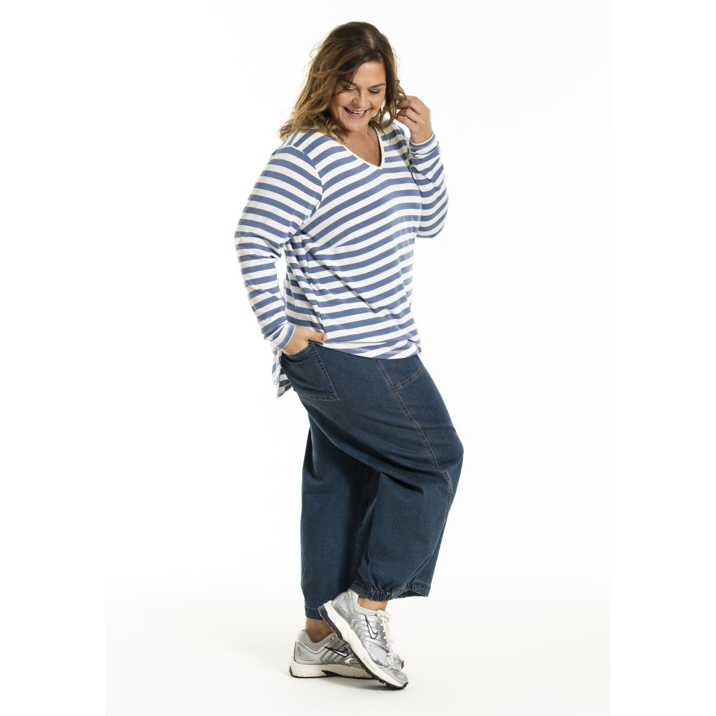 Gozzip Woman Gitte t-shirt with long sleeves with stripe T-Shirt Lake Stripe