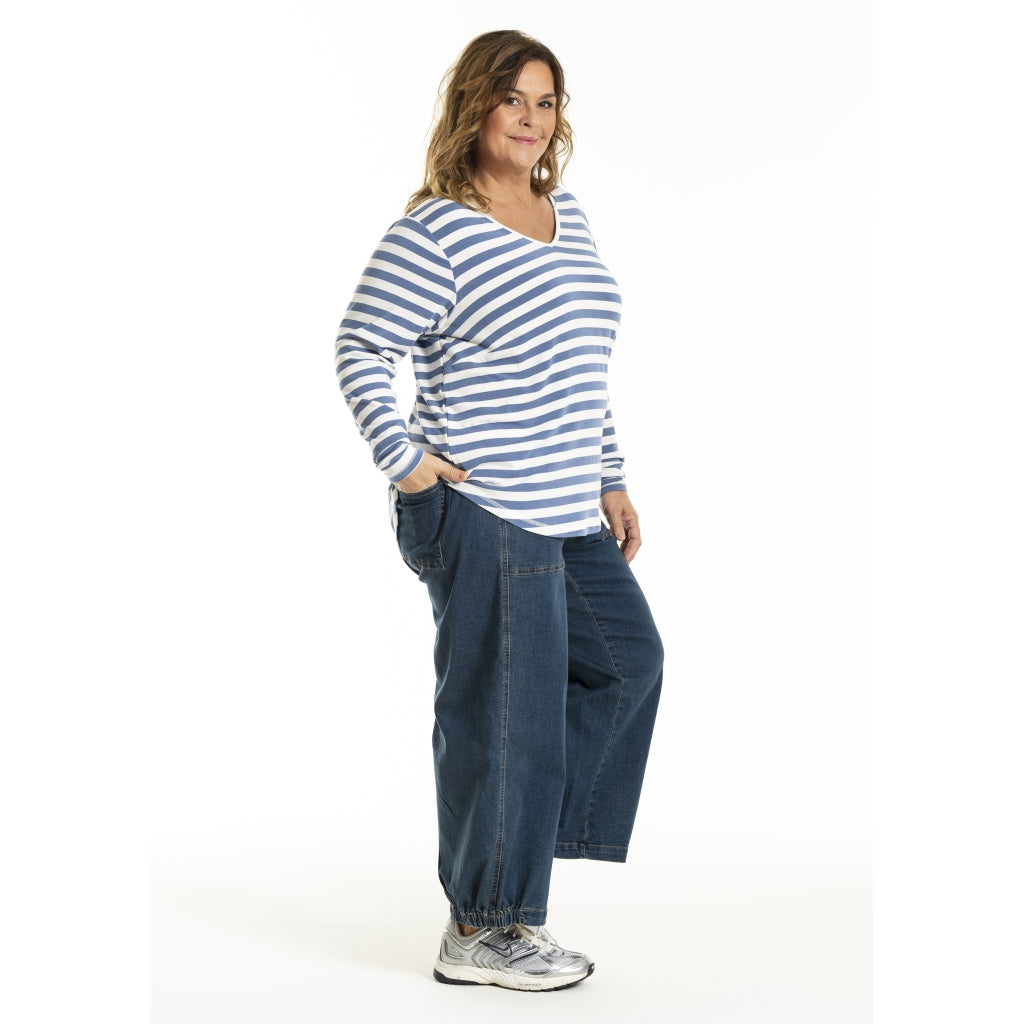 Gozzip Woman Gitte t-shirt with long sleeves with stripe T-Shirt Lake Stripe