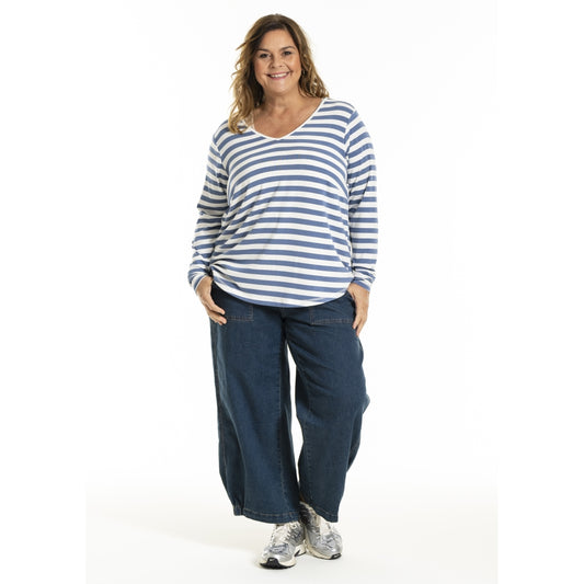 Gozzip Woman Gitte t-shirt with long sleeves with stripe T-Shirt Lake Stripe