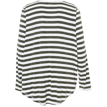 Gozzip Woman Gitte t-shirt with long sleeves with stripe T-Shirt Olive stripe