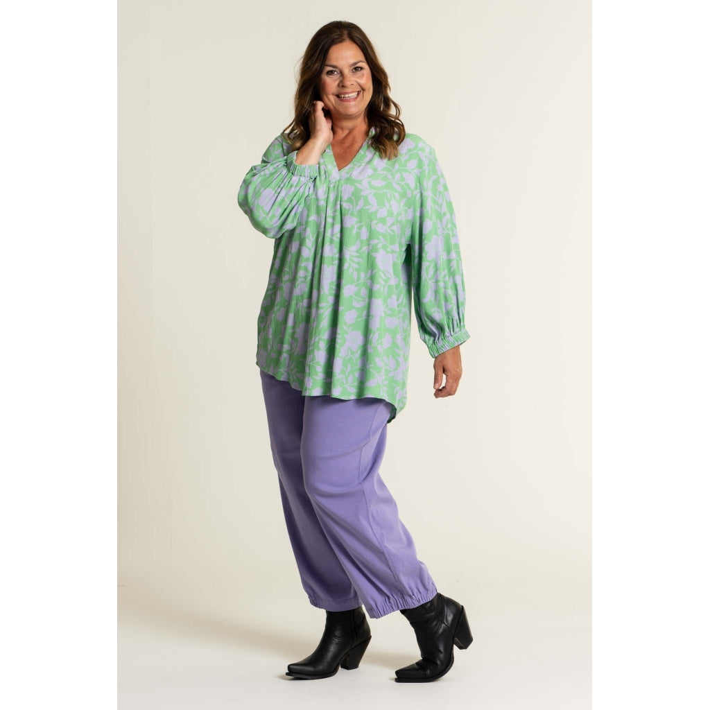 Gozzip Woman Grethe Blouse Blouse Green - Lilac