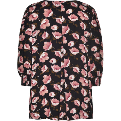 Gozzip Woman Ingelise Shirt Blouse Shirt Blouse Black with dusty rose print