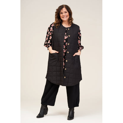 Gozzip Woman Ingelise Shirt Blouse Shirt Blouse Black with dusty rose print
