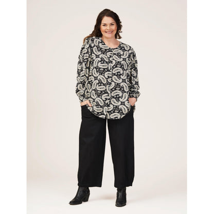Gozzip Woman Ingelise Shirt Blouse Shirt Blouse Black printed