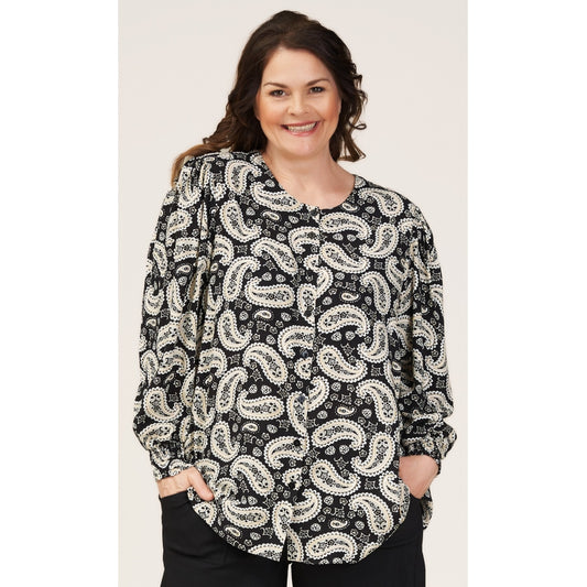 Gozzip Woman Ingelise Shirt Blouse Shirt Blouse Black printed