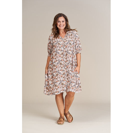 Gozzip Woman Jenny Shirt Tunic Shirt Tunic Dusty peach print