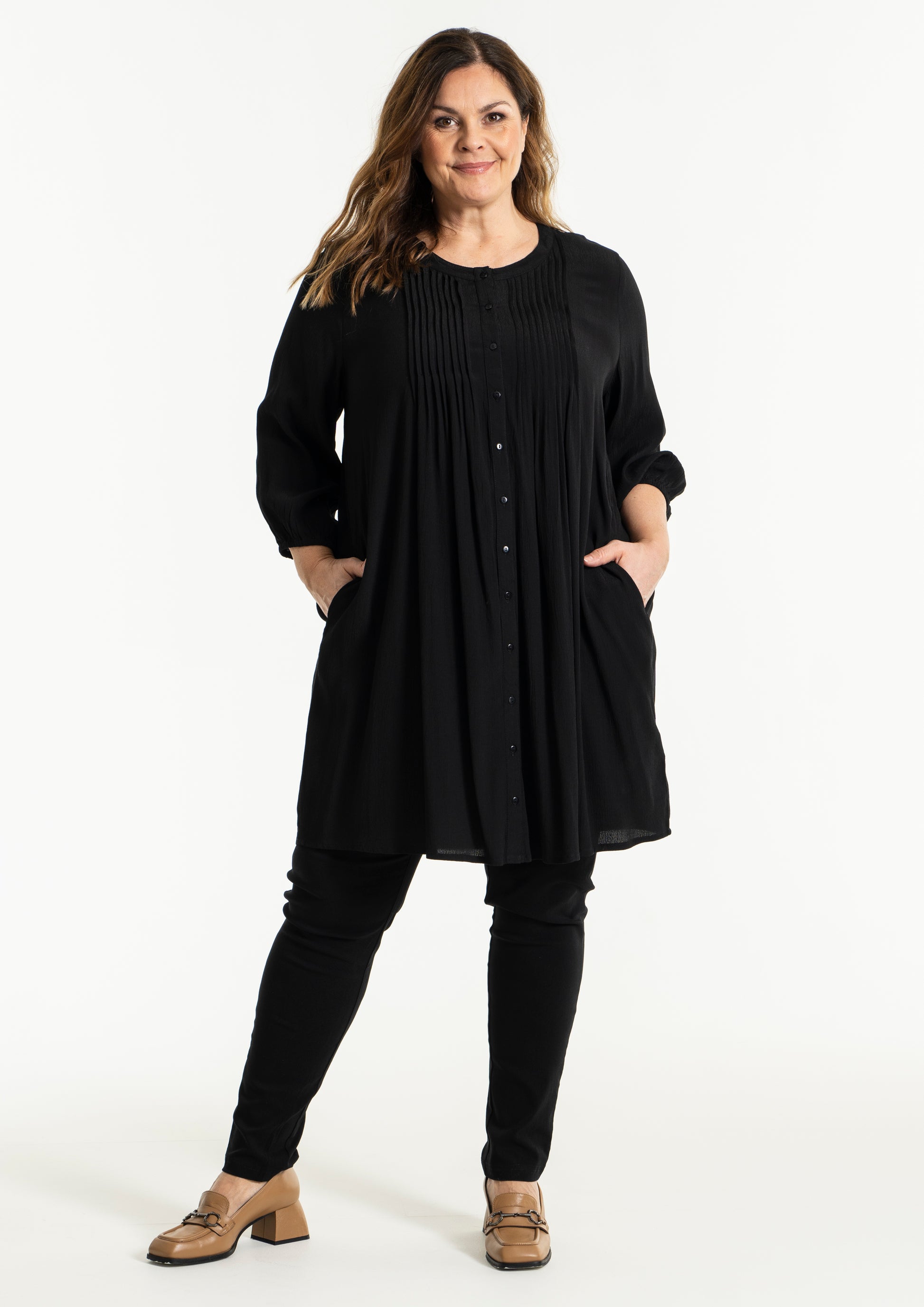 Gozzip Woman Johanne Shirt Tunic Shirt Tunic Black