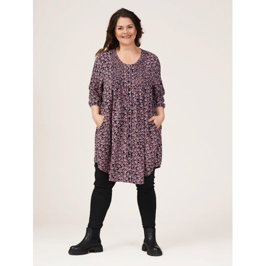 Gozzip Woman Johanne Shirt Tunic Shirt Tunic Black printed