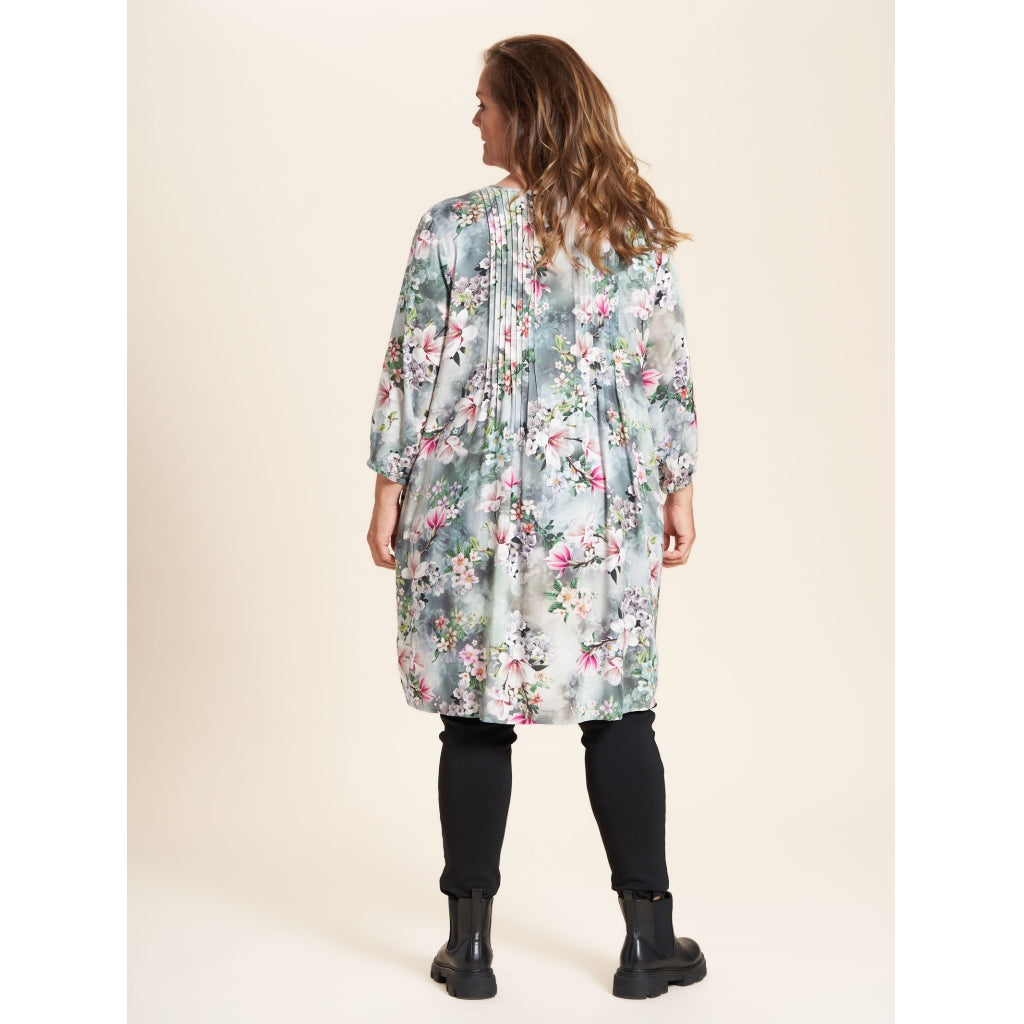 Gozzip Woman Johanne Shirt Tunic Shirt Tunic Dusty Green print