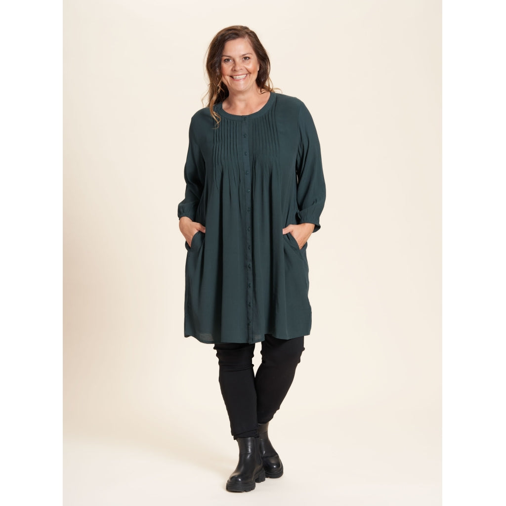 Gozzip Woman Johanne Shirt Tunic Shirt Tunic Bottle Green