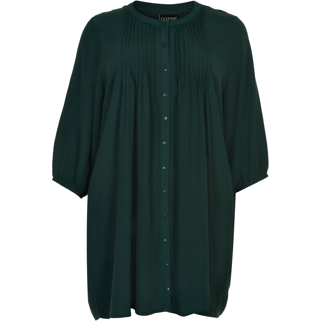 Gozzip Woman Johanne Shirt Tunic Shirt Tunic Bottle Green
