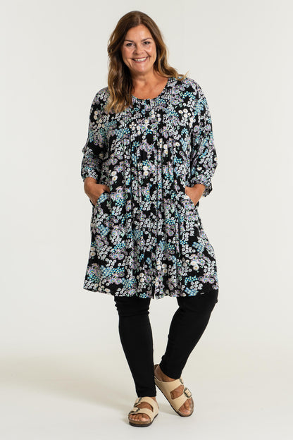 Gozzip Woman Johanne Shirt Tunic Shirt Tunic Black printed