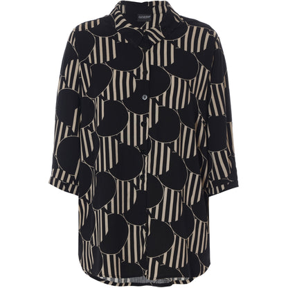Gozzip Woman Karina Shirt Shirt Black with Beige
