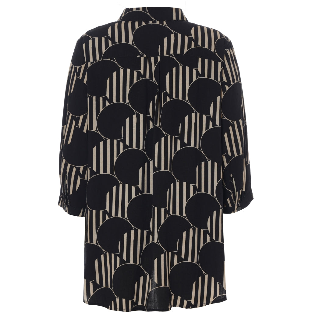 Gozzip Woman Karina Shirt Shirt Black with Beige