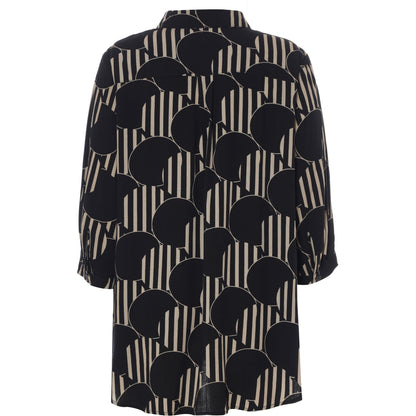 Gozzip Woman Karina Shirt Shirt Black with Beige