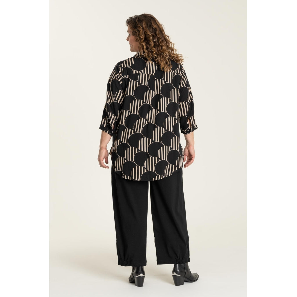 Gozzip Woman Karina Shirt Shirt Black with Beige