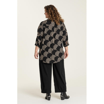 Gozzip Woman Karina Shirt Shirt Black with Beige