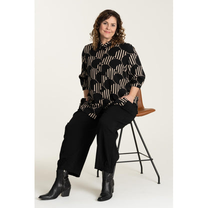 Gozzip Woman Karina Shirt Shirt Black with Beige