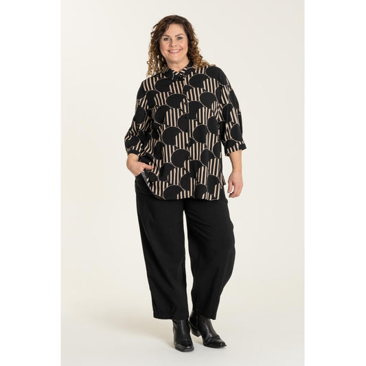 Gozzip Woman Karina Shirt Shirt Black with Beige