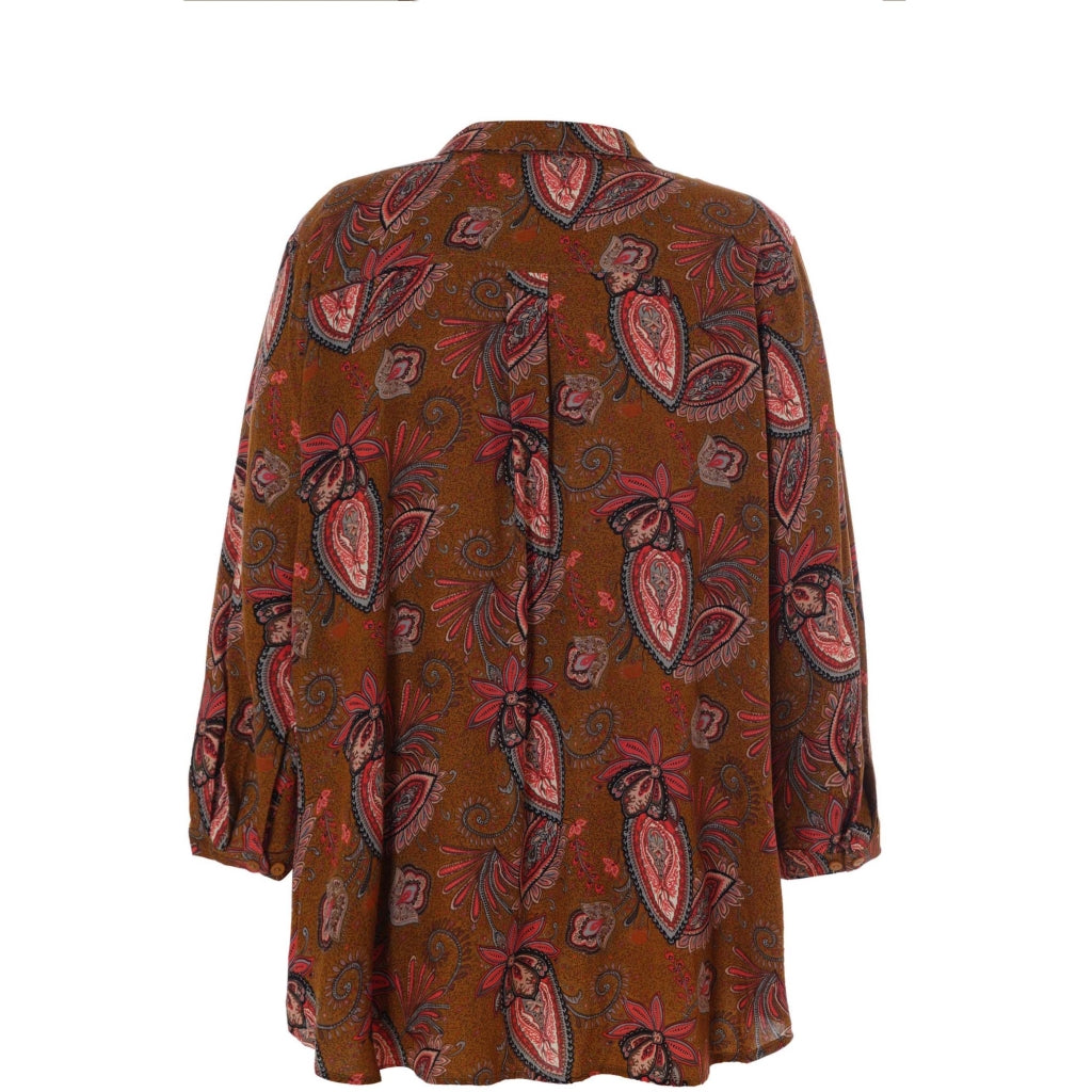 Gozzip Woman Karina Shirt Blouse Blouse Bronze Printed