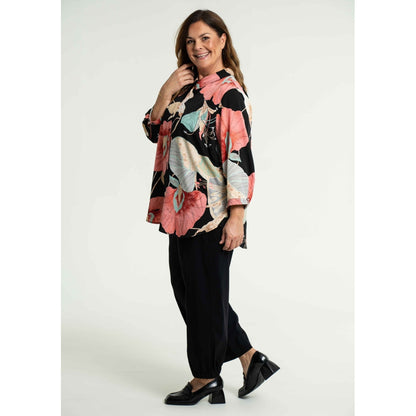 Gozzip Woman Karina Shirt Blouse Shirt Blouse Black printed