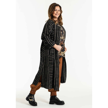 Gozzip Woman Linette Long Cardigan Dress Long Cardigan Dress Black printed