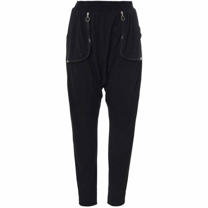 Gozzip Woman Magdalena Pants w. zip detail Pants Black