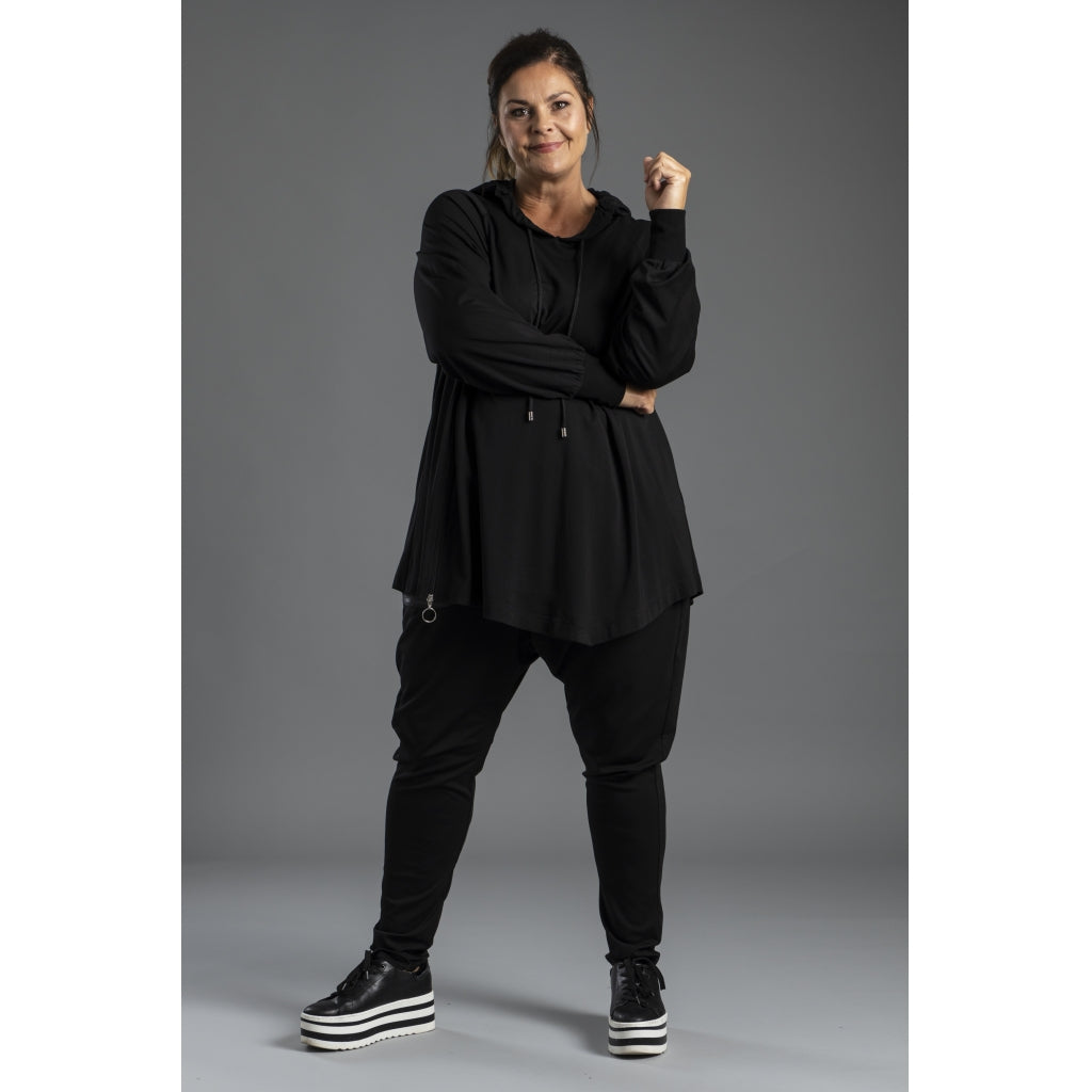 Gozzip Woman Magdalena Pants w. zip detail Pants Black