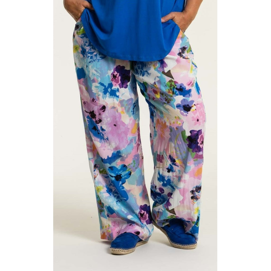 Gozzip Woman Margrethe Loose Pants Loose Pant Multi Flower