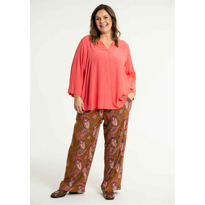 Gozzip Woman Margrethe Loose Pants Loose Pant Bronze Printed