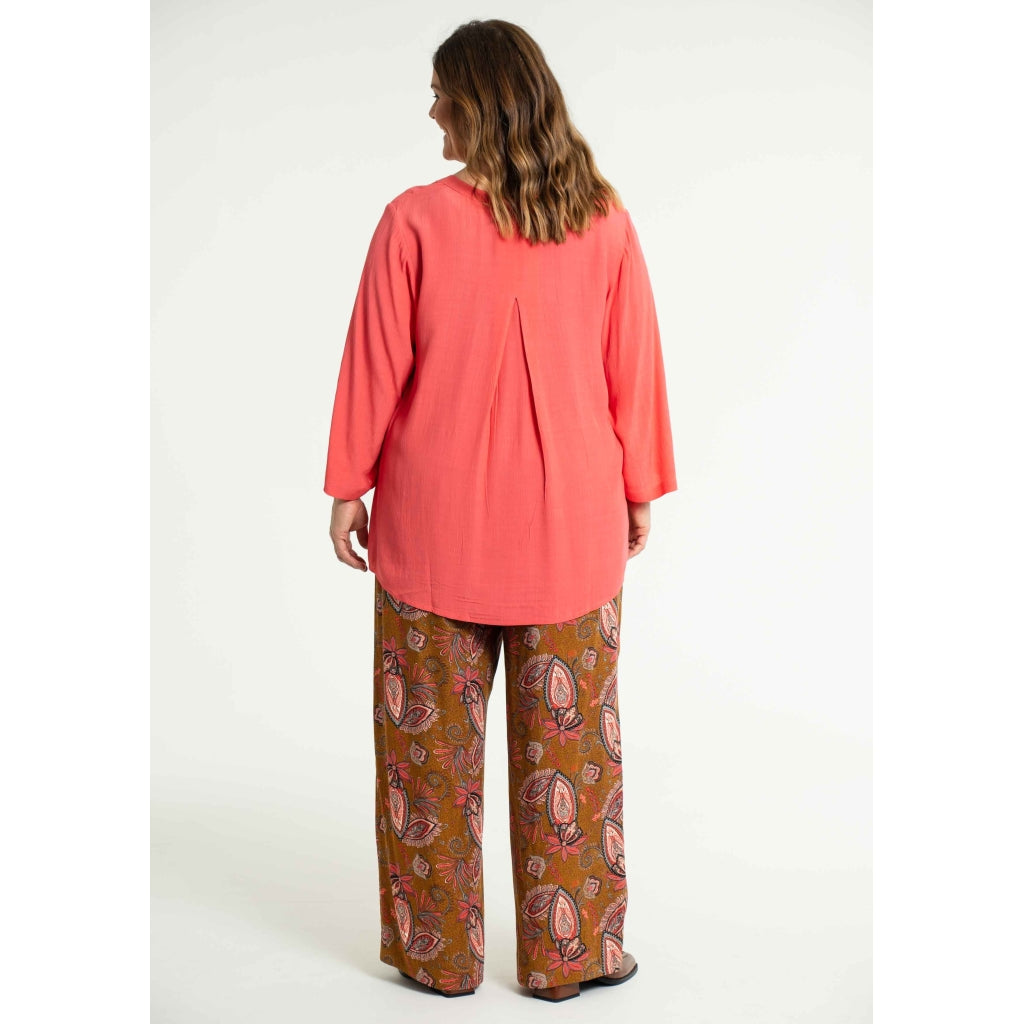 Gozzip Woman Margrethe Loose Pants Loose Pant Bronze Printed