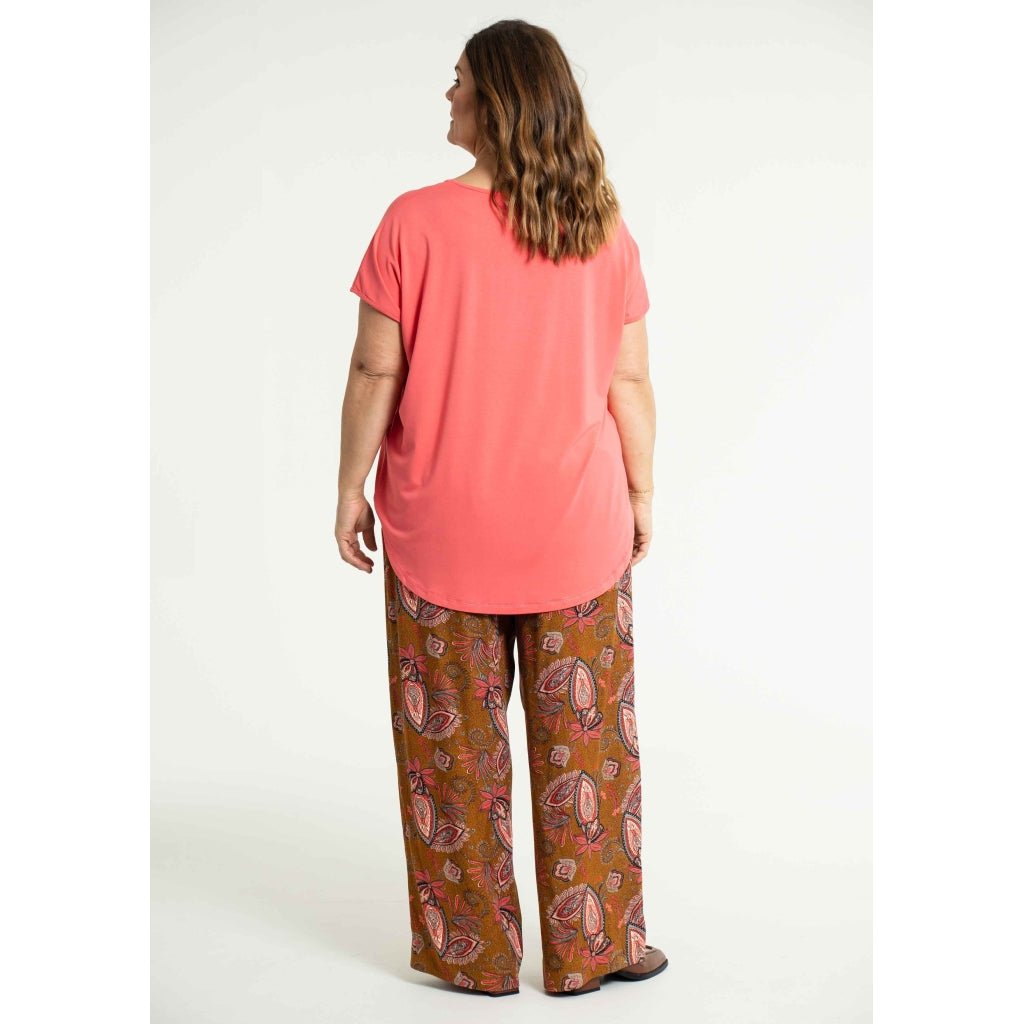 Gozzip Woman Margrethe Loose Pants Loose Pant Bronze Printed