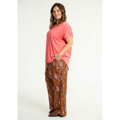 Gozzip Woman Margrethe Loose Pants Loose Pant Bronze Printed