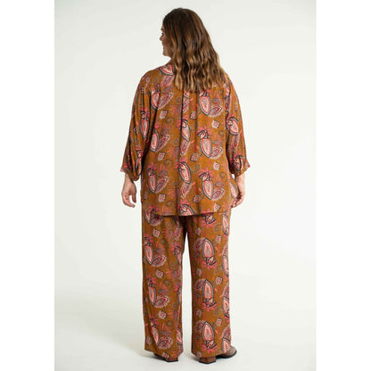 Gozzip Woman Margrethe Loose Pants Loose Pant Bronze Printed