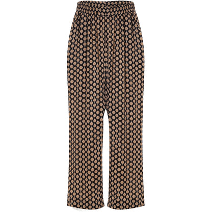 Gozzip Woman Margrethe Loose Pants Loose Pant Black with print