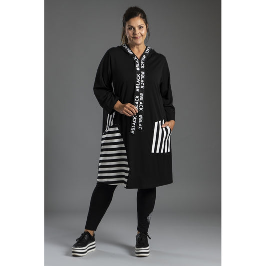 Gozzip Woman Marion Tunic Tunic Black with mix with stripe
