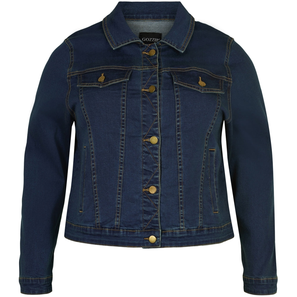 Gozzip Woman Maya Denim Jacket Jacket Dark blue denim